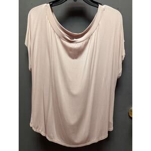 Nordstrom light pink short sleeve NEW  blouse top shirt Size Large Scoop Neck